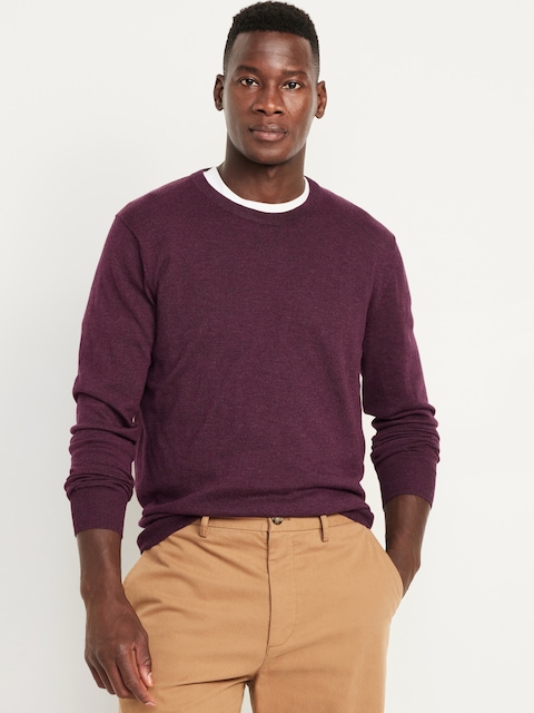 Crew-Neck Sweater - Burgundy Heather