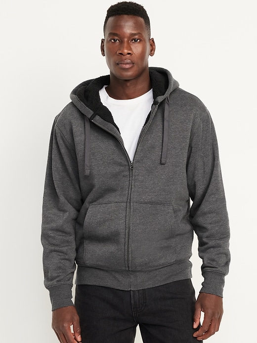 Image number 1 showing, Sherpa-Lined Zip Hoodie