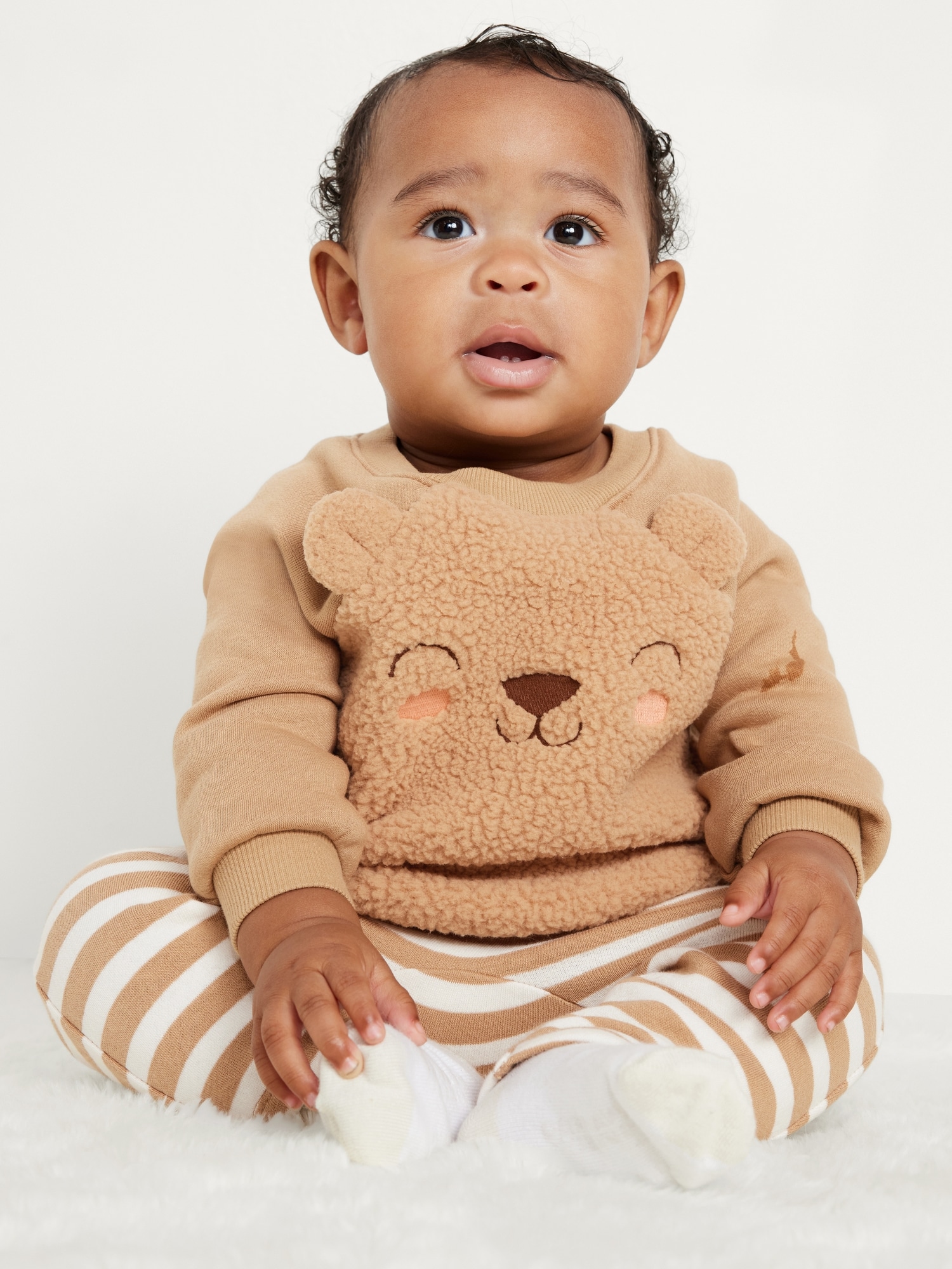 Crew-Neck Critter Sweatshirt and Sweatpants Set for Baby