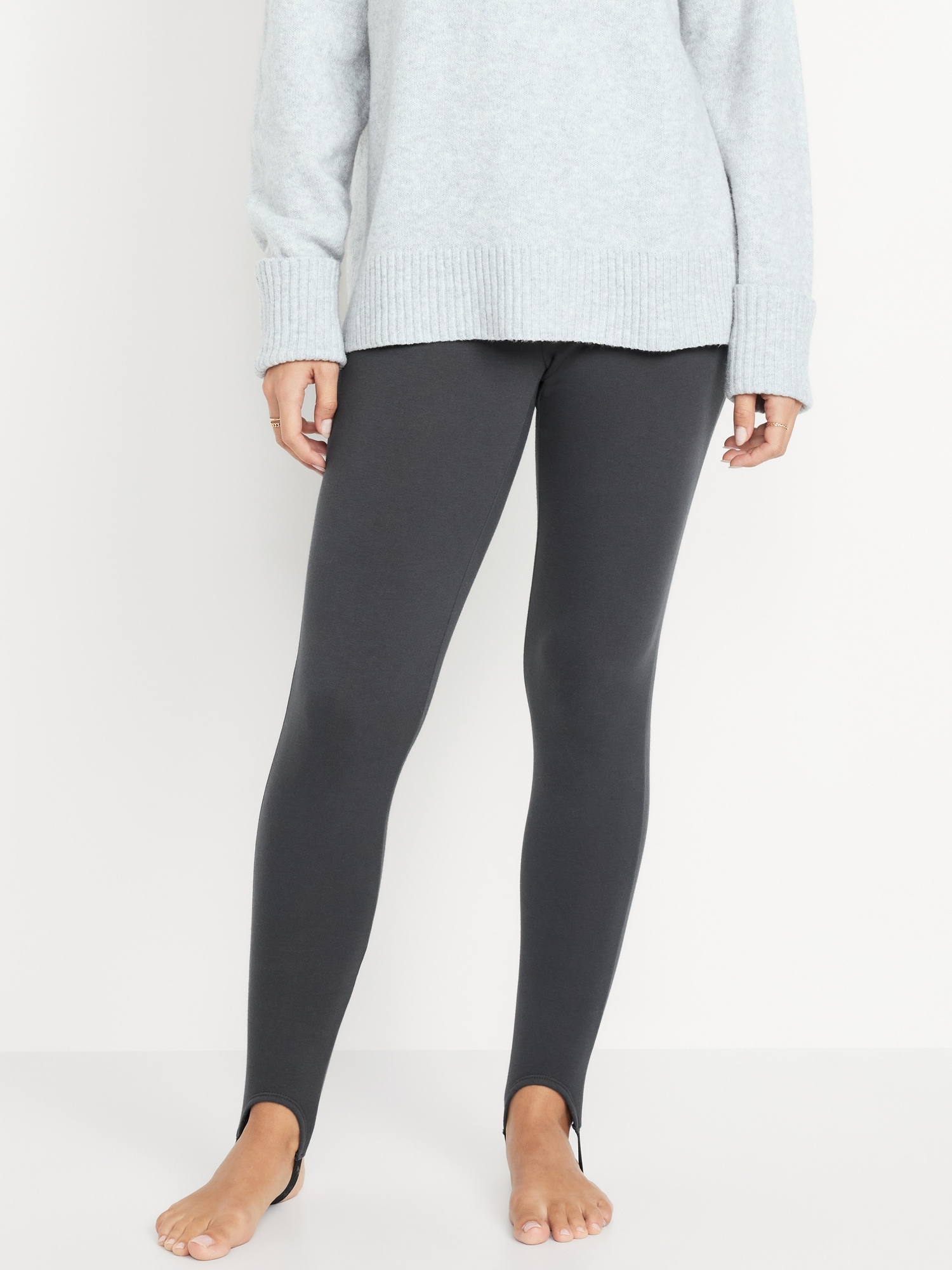 High-Waisted Fleece-Lined Stirrup Leggings