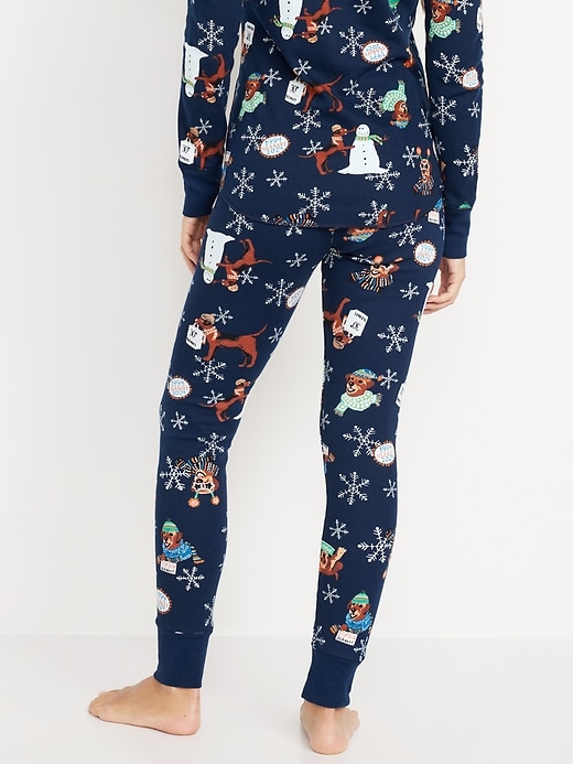 Image number 2 showing, High-Waisted Printed Waffle Pajama Leggings