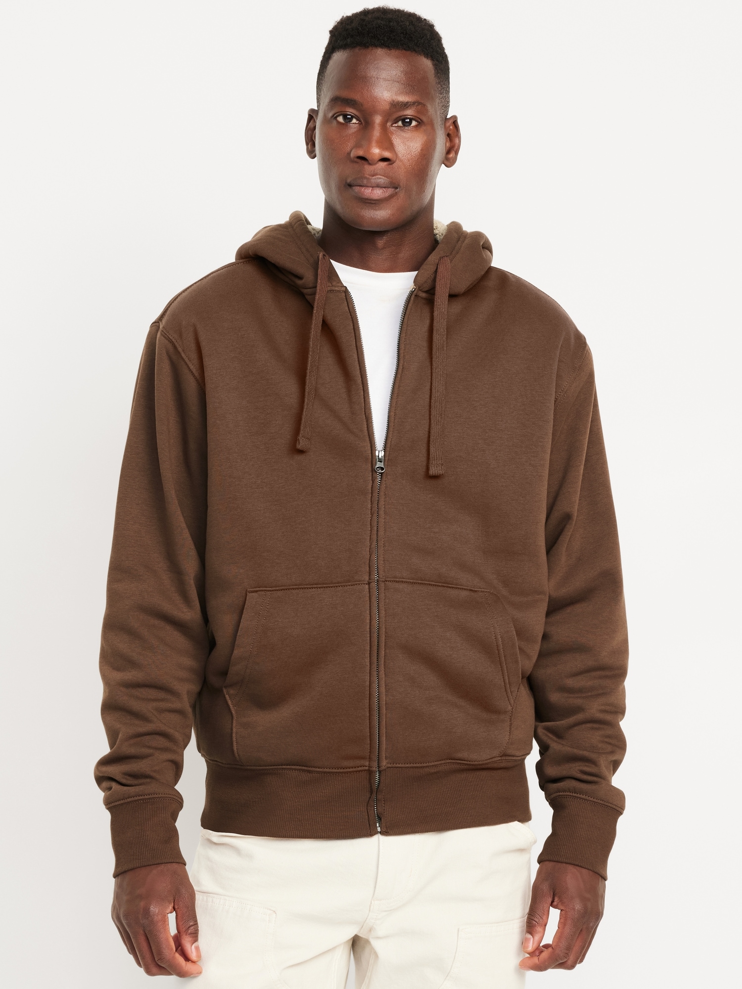 Sherpa zip up hoodie mens sale