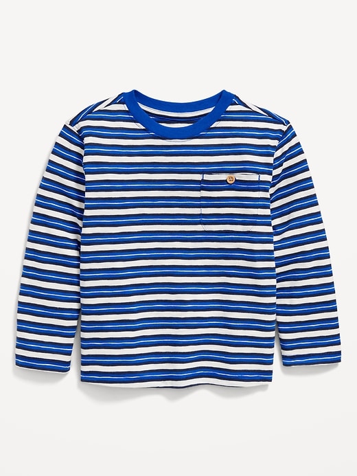 View large product image 2 of 2. Long-Sleeve Pocket T-Shirt for Toddler Boys