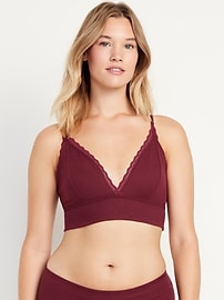 View large product image 5 of 8. Longline Waffle Bralette