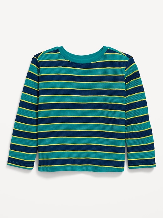 View large product image 1 of 1. Printed Long-Sleeve Thermal-Knit T-Shirt for Toddler Boys