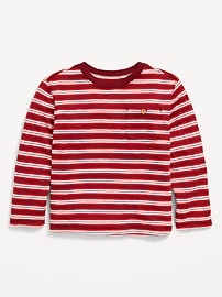 Image number 1 showing, Long-Sleeve Pocket T-Shirt for Toddler Boys