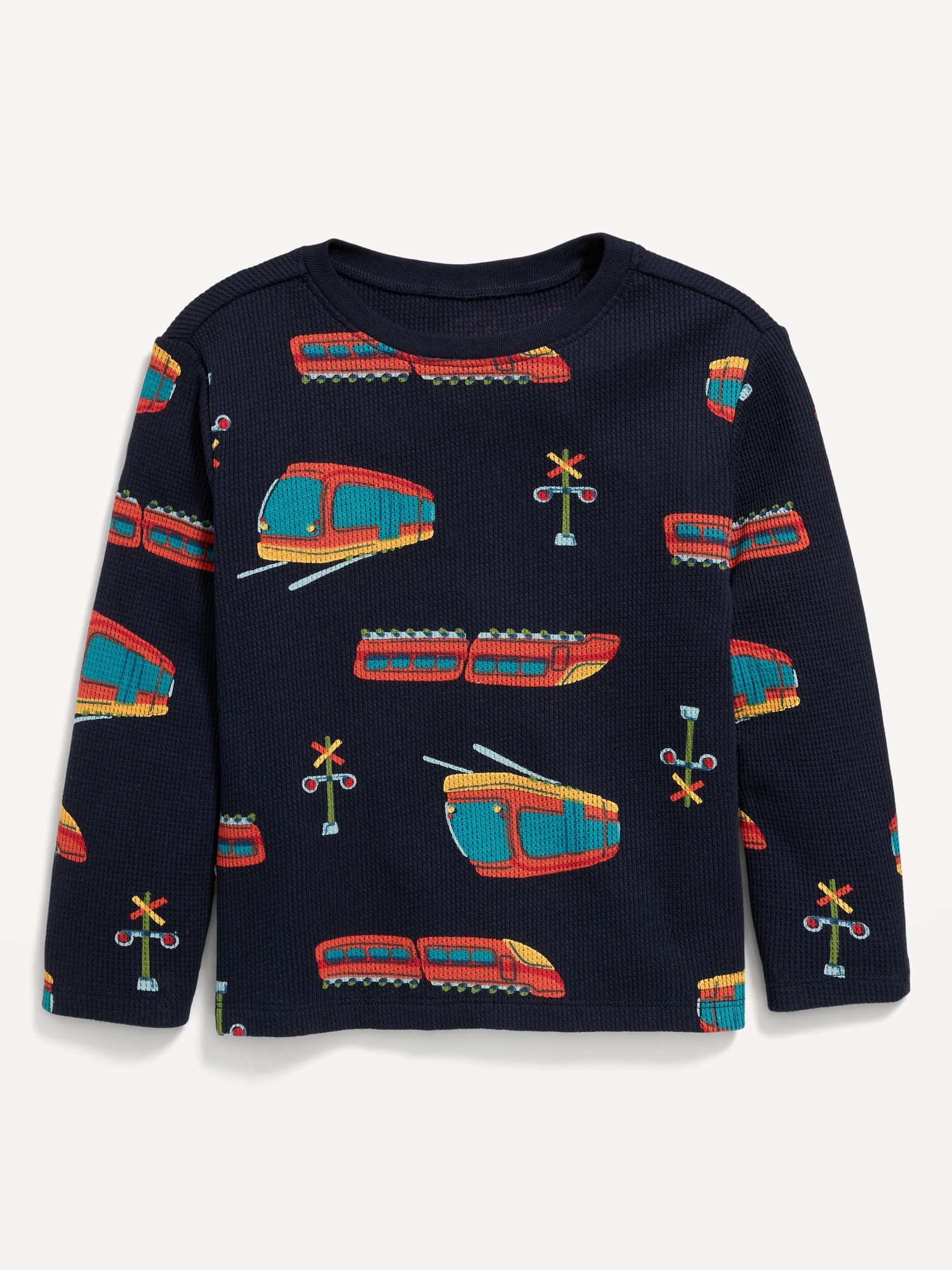 Printed Long-Sleeve Thermal-Knit T-Shirt for Toddler Boys