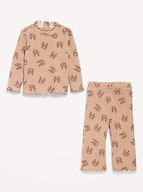 View large product image 3 of 3. Long-Sleeve Plush Ribbed Top and Flare Pants Set for Baby