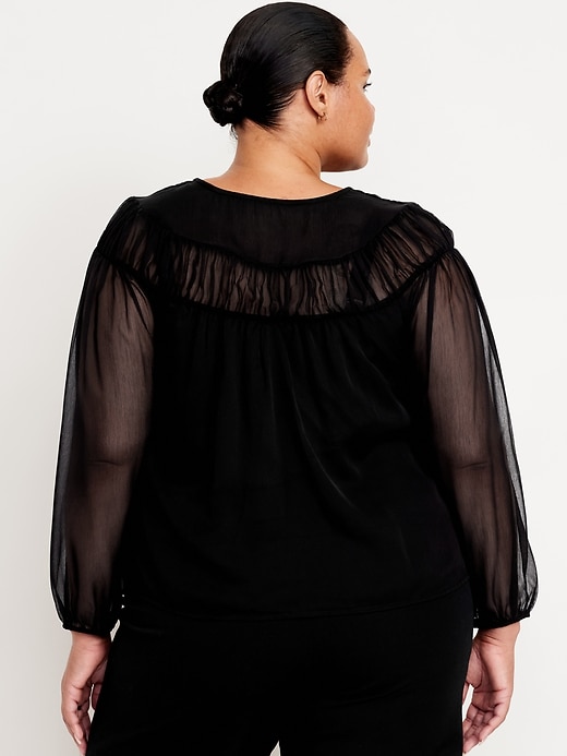 Image number 8 showing, Tie-Front Chiffon Top