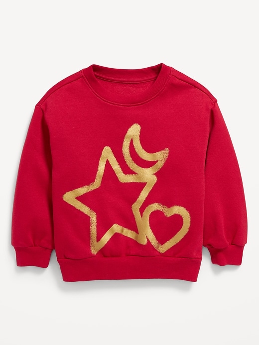 View large product image 1 of 2. Crew-Neck Graphic Sweatshirt for Toddler Girls