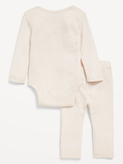 View large product image 2 of 3. Jacquard-Knit Bodysuit and Leggings Set for Baby