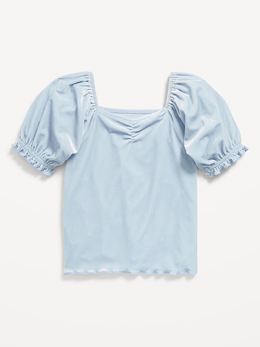 View large product image 1 of 2. Puff-Sleeve Velvet Top for Toddler Girls