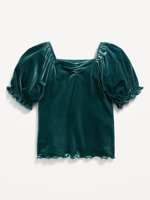 View large product image 1 of 1. Puff-Sleeve Velvet Top for Toddler Girls