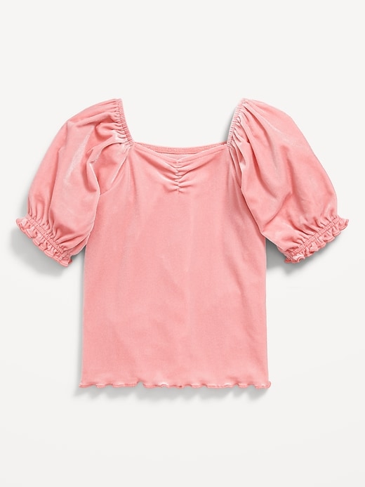 View large product image 2 of 2. Puff-Sleeve Velvet Top for Toddler Girls