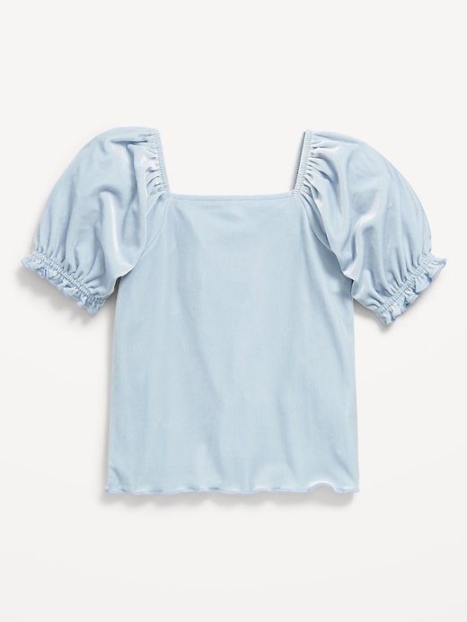 View large product image 2 of 2. Puff-Sleeve Velvet Top for Toddler Girls