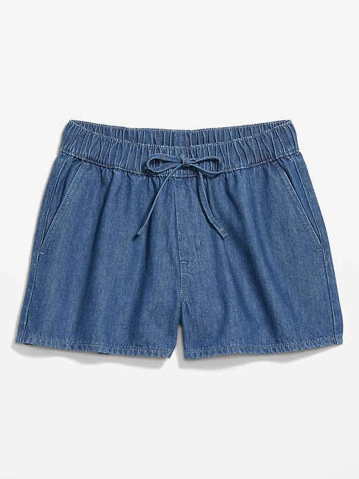 Image number 4 showing, High-Waisted Baggy Jean Shorts