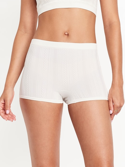 Image number 1 showing, Mid-Rise Seamless Boyshort Underwear