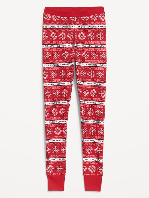 Image number 4 showing, High-Waisted Printed Waffle Pajama Leggings for Women