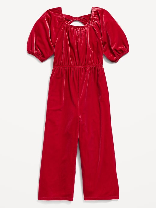 View large product image 1 of 2. Velvet Back-Bow Jumpsuit for Toddler Girls