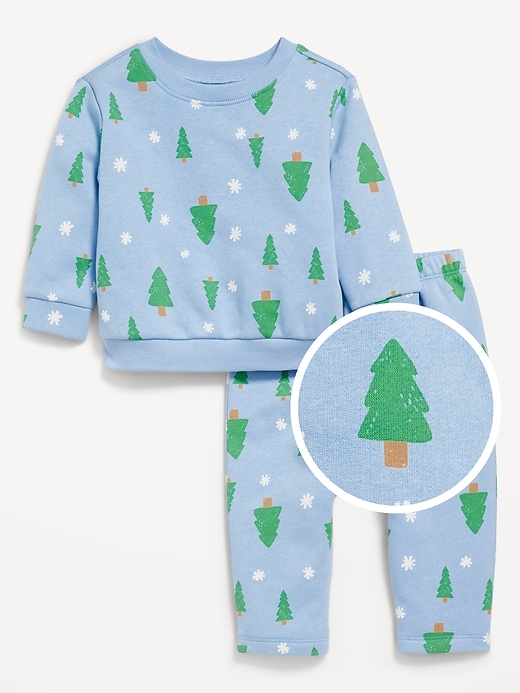 View large product image 1 of 3. Printed Crew-Neck Sweatshirt and Sweatpants Set for Baby