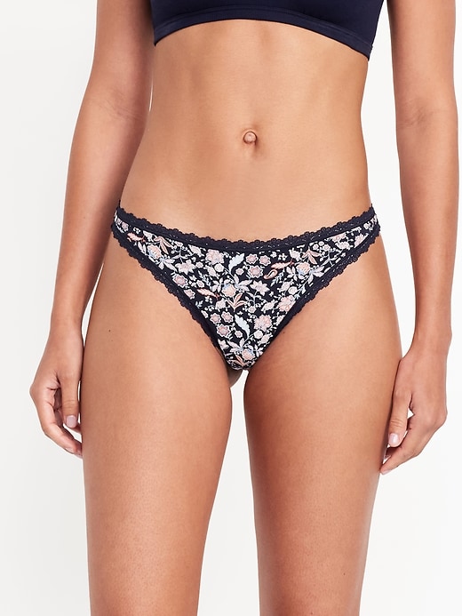 Image number 1 showing, Mid-Rise Everday Cotton Thong