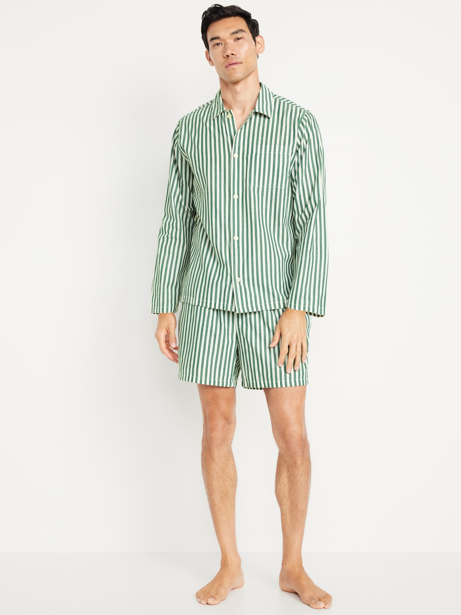 Poplin Pajama Short Set - Green