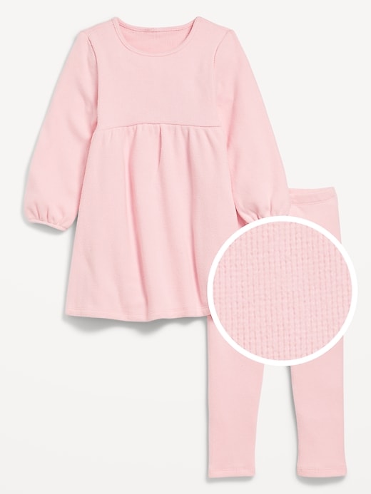 View large product image 1 of 3. Long-Sleeve Thermal-Knit Dress and Leggings Set for Toddler Girls