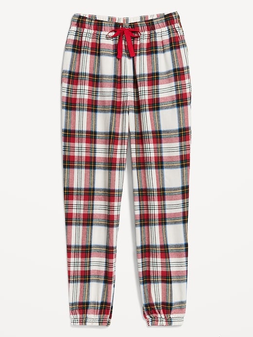 Image number 4 showing, High-Waisted Flannel Pajama Joggers for Women