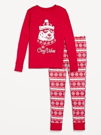 View large product image 3 of 4. Gender-Neutral Graphic Snug-Fit Pajama Set for Kids