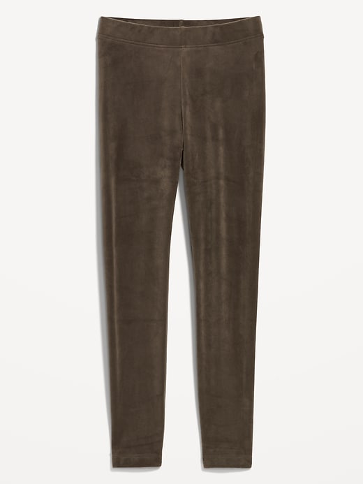 Image number 6 showing, High-Waisted Velvet Ankle Leggings