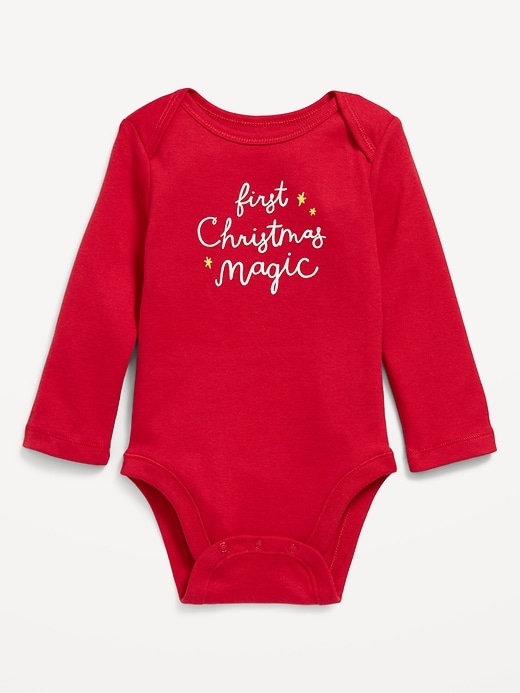 View large product image 1 of 2. Unisex Long-Sleeve Graphic Bodysuit for Baby