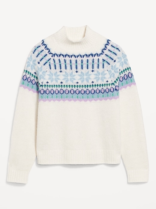 Image number 4 showing, Holiday Print Mock-Neck Sweater