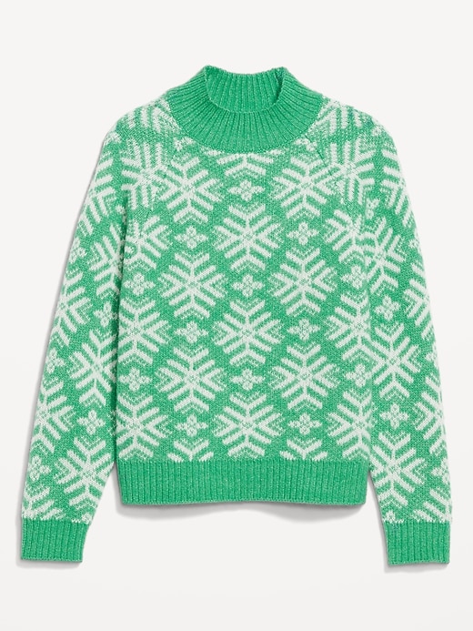 Image number 4 showing, Holiday Print Mock-Neck Sweater