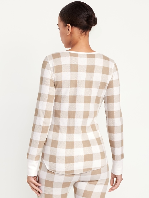 Image number 2 showing, Printed Waffle Pajama Top