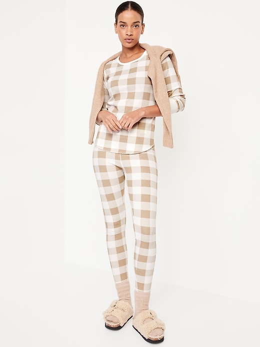 Image number 3 showing, Printed Waffle Pajama Top