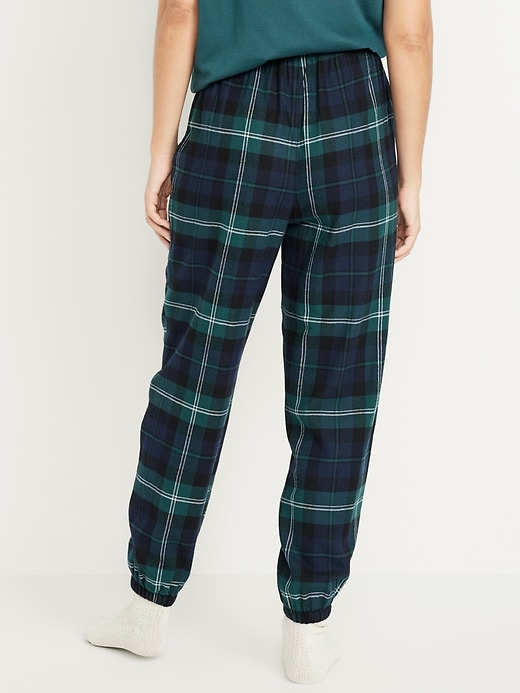 Image number 2 showing, High-Waisted Flannel Pajama Joggers for Women