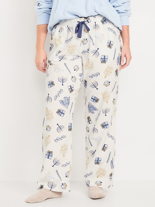 Image number 5 showing, Mid-Rise Printed Flannel Pajama Pants