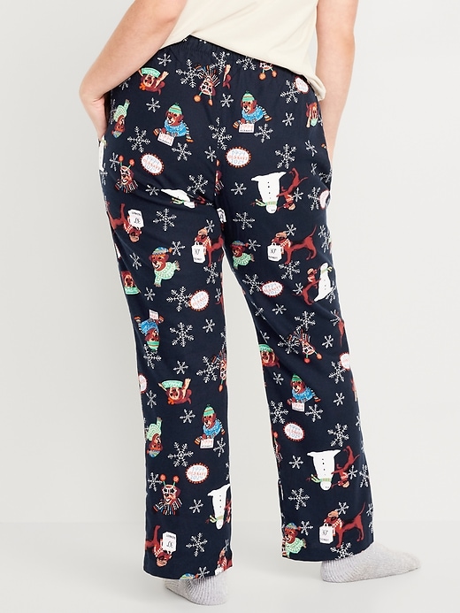 Image number 6 showing, Mid-Rise Printed Flannel Pajama Pants