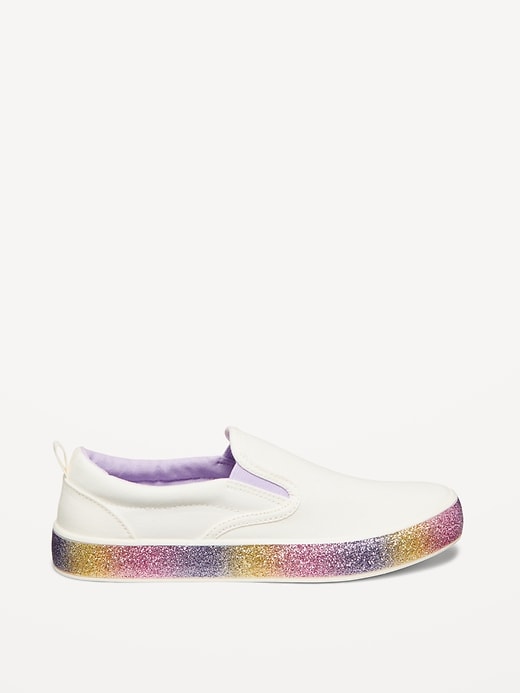 Image number 3 showing, Glitter Canvas Slip-On Sneakers for Girls
