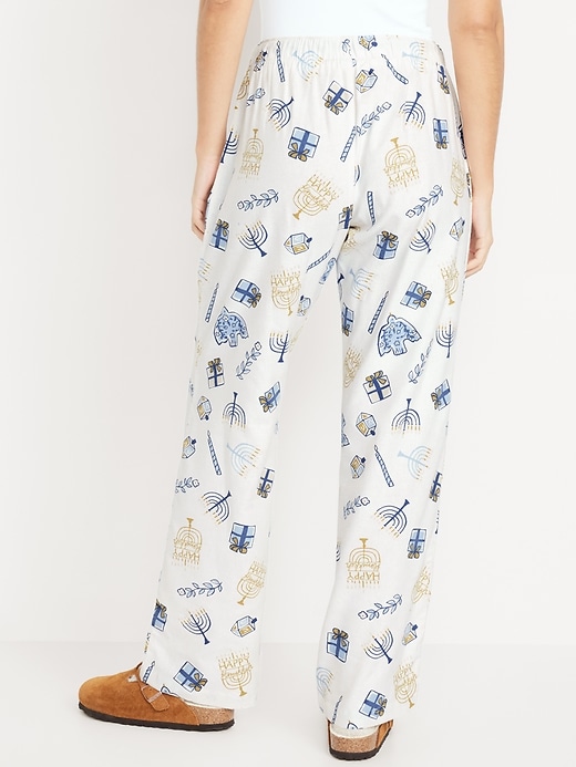 Image number 2 showing, Mid-Rise Printed Flannel Pajama Pants