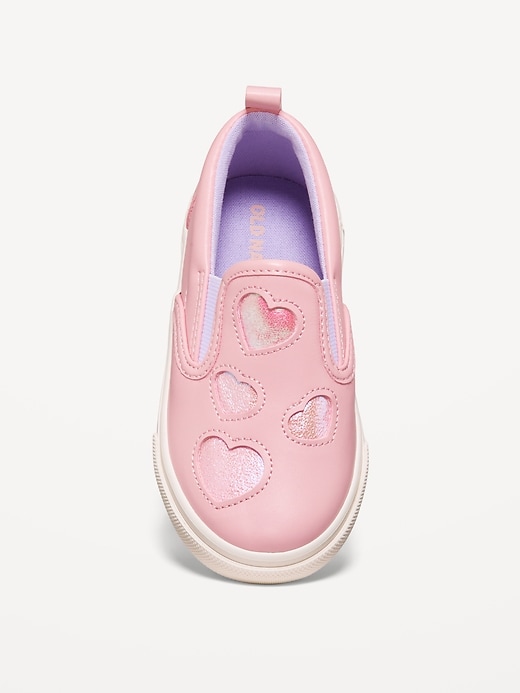 View large product image 2 of 4. Faux-Leather Slip-On Sneakers for Toddler Girls