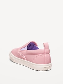 View large product image 3 of 4. Faux-Leather Slip-On Sneakers for Toddler Girls