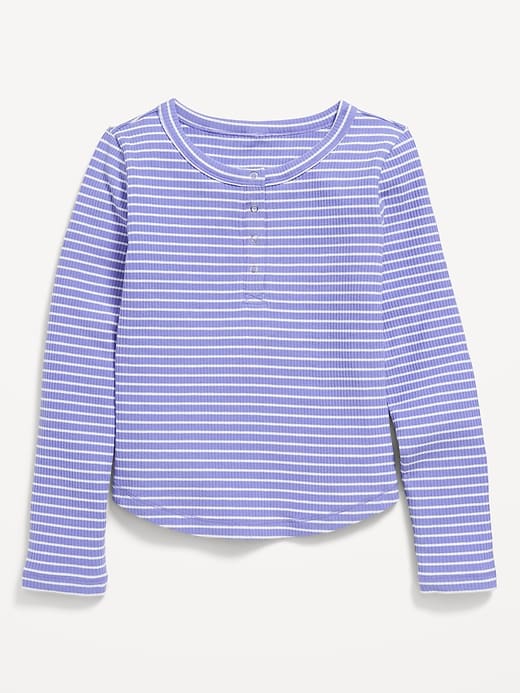 View large product image 1 of 3. Printed Long-Sleeve Henley T-Shirt for Girls