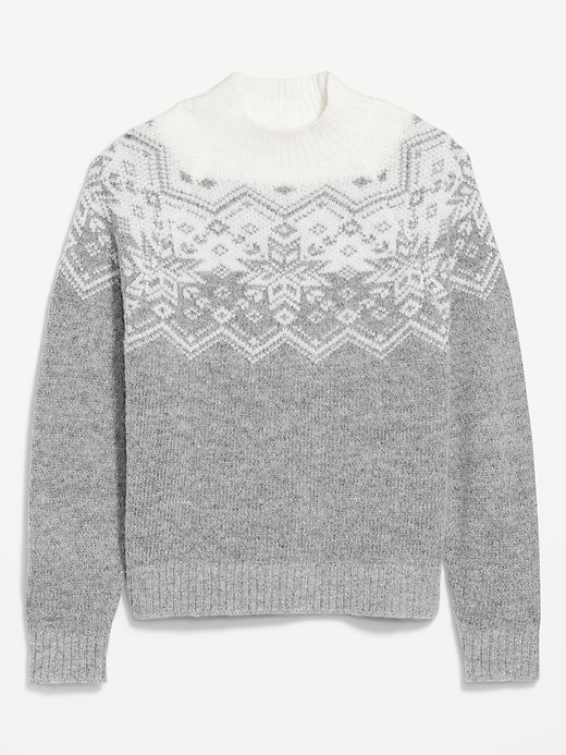 Image number 4 showing, Holiday Print Mock-Neck Sweater