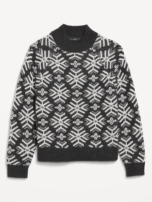 Image number 4 showing, Holiday Print Mock-Neck Sweater