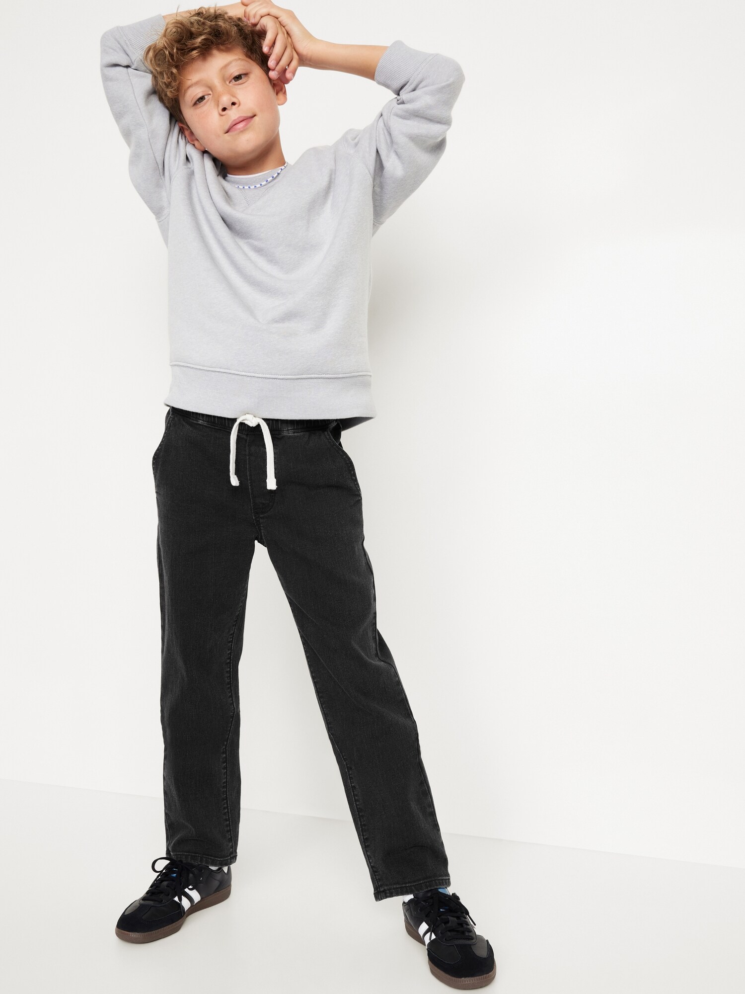 Джинсы Old Navy Wow Pull-On Straight Leg Jeans для мальчиков, цвет: Чёрный варёный — фото 3