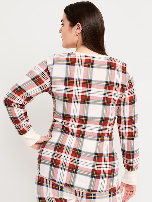 Image number 6 showing, Printed Waffle Pajama Top