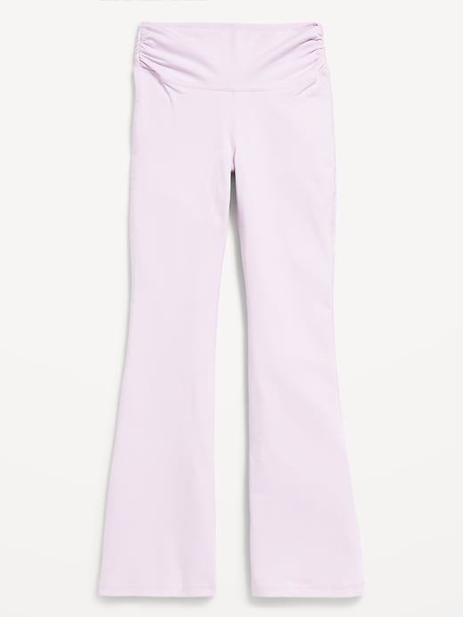 Image number 4 showing, High-Waisted PowerChill Side-Ruched Flared Leggings for Girls