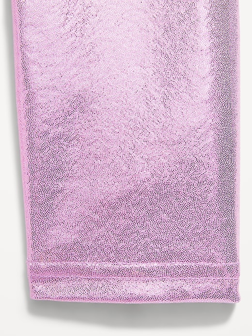 Image number 5 showing, Shiny Foil Print Leggings for Girls