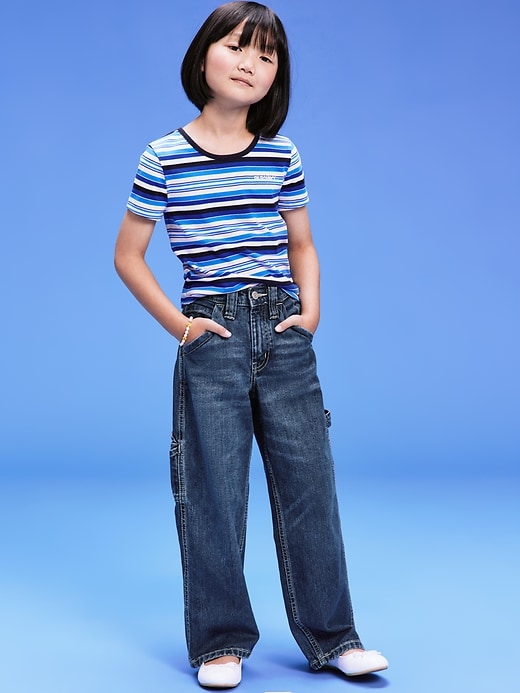 Image number 1 showing, '94 High-Waisted Carpenter Jeans for Girls